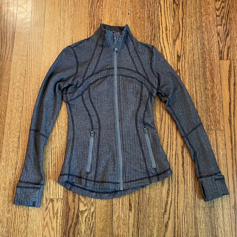Lululemon Define Jacket Black and Grey Heathered Herringbone Size 4